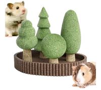 Jouet À Ronger Pour Hamster, Ensemble De Camping 5 Pièces Sur Le Thème De La Jungle | Paysage D'habitat De Dentition Naturel 120g, Décor Réaliste En Forme D'arbre Fournit Des Soins Dentaires Aux Chinc