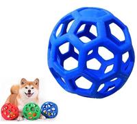 Jouet à rouleau pour chien - Balle à friandises en caoutchouc durable - Jouet à mâcher pour chien - Balle interactive et douce pour chiot - Fournitures d'entraînement (bleu)