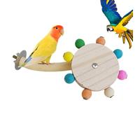 Jouet à rouleaux d'oiseau en bois - Parkeet Conure Cacgatiel Play Gym, Fun Cage Perch Stand avec jouet d'exercice de roulement, accessoires d'entraînement interactifs pour les petits oiseaux pour anim