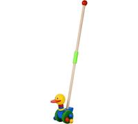 Jouet À Tirer,Canard À Pousser Avec Tête Mobile En Bois,Bâton À Pousser,Bois Poussez Tirer Le Long De Bébé Marche,Dès 18 Mois,Taille Du Manche Adaptable