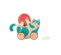 Jouet à tirer - Chaton avec hochet