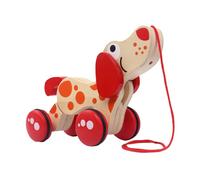 Jouet à Tirer en Bois - Construction d'une Silhouette Mignonne Marchant avec Un Chien, Action de roulement guidée par des Cordes manuelles, équipement interactif pour Les Jeux pour, Structure