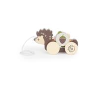 Bieco Chèvre en Bois - Jouet à Tirer pour Bébé à partir de 1 An - Mignon Animal Hérisson avec Roue Dentée