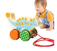 Jouet à Tirer en Bois | Voiture Dinosaure Cartoon à Tirer - Jouet en Bois Roulant Qui Avance | pour Garçons Et Filles pour pour Jeu en Intérieur Et Extérieur pour Crèche Et Maternelle pour Jeu Au