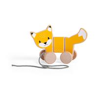 Jouet à tirer en forme de renard en bois