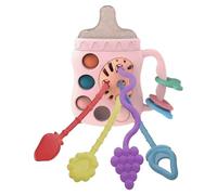 Jouet à Tirer Montessori, Jouet de Dentition en Forme de biberon, Correspondance des Couleurs et entraînement précis, idéal pour Les garçons et Les Filles à partir 6 Mois. Jouets sensoriels po