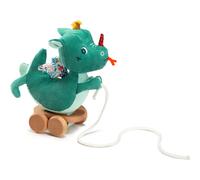 Lilliputiens - Jouet à Tirer Joe Le Dragon - Compagnon idéal pour Les Premiers Pas de bébé - Jouet d’éveil sonore et Tactile avec Tete tintante et Roues Mobiles - Dès 12 Mois - 83329