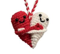 Jouet à Tricoter en Laine de cœur, tricotée - câlin en Forme de cœur tissée au Crochet - Fil de Laine Crochet Coeur Poche câlin à Tricoter pour Bureau, Chambre