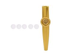 Jouet accessoire d'instrument de flûte de Kazoo de bouche d'alliage d'aluminium pour l'accessoire d'enfants(Or)