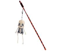 Jouet Agitateur pour Chat,Bâton Interactif Halloween pour Chaton - Canne Ergonomique avec Fantôme Citrouille pour Réduction de l'Ennui, Simulation de la Chasse, l'Entraînement et l'exercice