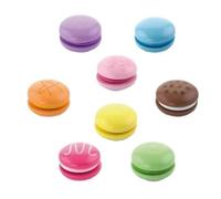 Jouet alimentaire - Macarons en bois - 8 pièces - 3 cm - Multicolore - Velcro