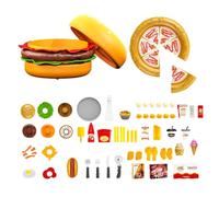 Jouet Alimentaire, Nourriture Jouet Idéale pour Ensemble Cuisine , Hamburger Sensoriel Géant pour Les École À La Maison Préscolaire Salle De Jeu Anniversaire Et Extérieur