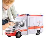 Jouet Ambulance - ABS Grande Taille | Véhicule De Sauvetage Avec Lumières Et Effets Sonores, Ensemble De Jeu D'urgence Médicale Comprenant Une Civière Et Un Panneau Arrière Ouvrable | Pour Un Apprenti