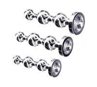 Jouet anal orné Diamond Star Beads Argent Small