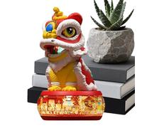 Jouet animal - Jouet de danse du lion | Décoration de bureau : danse du lion électrique de style chinois avec lumières, musique, tambours et gongs, conception d'action pour jeux festifs et