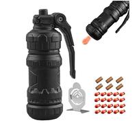 Jouet Anti Stress Adulte Metal Pistolet, Alliage Finger Soft Bullet Guns Style Grenade 20 Balles Molles Anti-Stress Plusieurs Modes De Jeu Démarrable 8-10m De Longue Portée (Black)