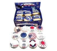 Jouet Anti-Stress Bun - Boule Malaxer à Remontée Lente Commémorative 250 Ans - 12 Pièces Jouet à Presser Thème Amérique - pour Bureau Salle de ole étude Maison Voyage