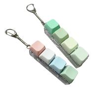 Jouet Anti-Stress Clavier,3 PCS Jouet Fidget Clavier pour Adultes Porte-Clés à 4 Boutons,Jouets Anti-Stress pour Passer Le Temps,Cadeau pour Garçons,Filles,étudiants et Adultes