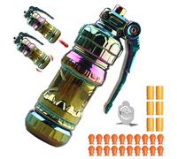 Jouet anti-stress en alliage - Pistolet EDC rotatif - Décompression + 20 balles souples et mini disque en acier - Jouet souple - Plusieurs possibilités de jeu (couleur)