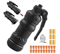 Jouet anti-stress en alliage - Pistolet EDC rotatif - Décompression + 20 balles souples et mini disque en acier - Jouet souple - Plusieurs possibilités de jeu (noir)