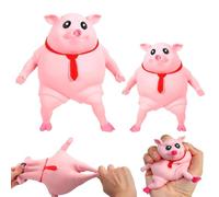 Jouet anti-stress en forme de cochon - En TPR - Extensible et lavable - Pour enfants et adultes (grand et petit)