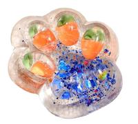 Jouet Anti-Stress Patte de Chat - Squishy Transparent avec Paillettes et Perles - Soulagement de l'Anxiété pour Enfants et Adultes - Cadeau Sensoriel pour Bureau et Voyage (E)
