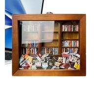 Jouet Anti-Stress pour bibliothèque, Jouet à secouer pour bibliothèque | Petite en Bois Fidget Decor,Bibliothèque Miniature Shake Fidget, Ornement d'étagère à secousses en Bois pour la ma