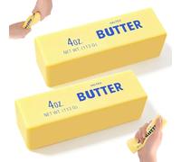 Jouet Anti-Stress Squishy en Forme de Beurre, à Presser à Rebond Lent, Jouet Sensoriel Soulagement du Stress pour Adultes, 5,5 x 1,5 Pouces, Déco Bureau Drôle Originale, Lot de 2