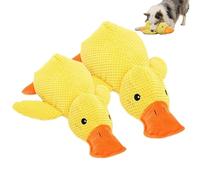 Jouet apaisant pour Chien en Forme de Canard Mellow Dog, Jouet à mâcher en Peluche Jaune pour Chien, Jeu interactif, Ferme, Doux, froissé, pour Petits et Grands Chiens (A+A)