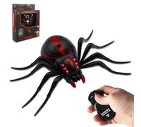 Jouet araignée télécommandée, jouet électronique réaliste avec yeux LED et jambes qui se tortillent, télécommande électrique sans fil pour enfants, farce effrayante, Halloween, Noël, anniversaire