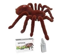Jouet araignée télécommandée, sans fil, araignée fiscale, jouet araignée radiocommandée, animaux, yeux brillants avec 8 jambes, jouet de farce effrayant pour Halloween (marron)