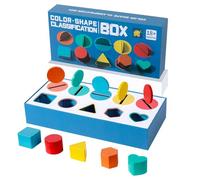 Jouet assorti de formes de couleur en bois, jeu d'association de formes en bois | Tri des assortis, de motricité fine, activités d'apprentissage préscolaire pour garçons et filles à parti