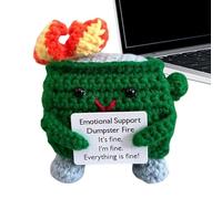 Jouet au crochet avec poubelle design feu - Figurine en crochet faite à la main - Décoration de dessin animé pour maman, Saint-Valentin, Noël, ami, Pâques, enseignant, anniversaire, décoration