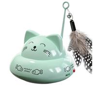 Jouet automatique pour chat - 10 x 10 x 9 cm teaser interactif intelligent, jouet de auto-jouant avec lumière et musique, chasseur électrique en silicone, rouleau activé par le mouvement