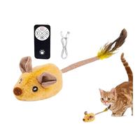 Jouet automatique pour chat - Souris interactive mobile en peluche de 7 pouces, jouet grinçant électrique télécommandé, simulation de chasse USB rechargeable | Dispositif réaliste d'exercice de jeu d'