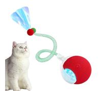 Jouet automatique pour chats - Boules intelligentes pour chats avec queue élastique en maille - Jeu électrique pour stimulation mentale, exercice, entraînement poteau à gratter
