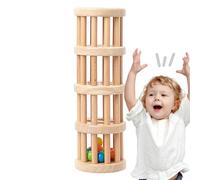 Jouet avec gouttes de pluie avec perles - Tube de sons de pluie, Jouet de pluie en bois | Bâton de pluie en bois pour la première éducation, jouet sensoriel avec bâton d
