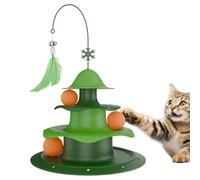 Jouet Avec Piste Pour Balles | Puzzle Interactif Avec Chats à 3 Niveaux - Circuit à 3 Niveaux Avec Des Boules Rotatives - Pour Jouer, Exercice, Chasser Et Stimuler Les Chatons À La Maison Et À Fermé