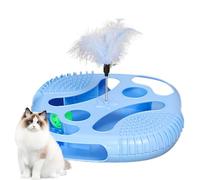 Jouet avec rouleau pour chat, jouet rotatif pour chats, jouets interactifs avec plateau de jeu, pistes à rouleaux pour chatons, jeu d'activités pour chats avec plumes, stimulant