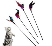 Jouet baguette pour chats - Jouets colorés pour chats, jouets pour chats avec pièces de rechange en cloche, jouet interactif pour chats, baguette de jouet et plumes naturelles pour chats, jouets P