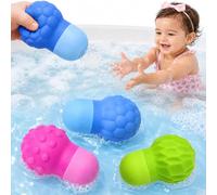 Jouet Bain Bébé, Jeux de Bain Enfant 1 2 3 4 Ans, Aspergeurs en Silicone | Jouets à Presser Sensoriels, Sans Moisissures, Jouets Flottants, Jeu d'eau Piscine Plage Plein Air, Cadeau de Tout-Petits