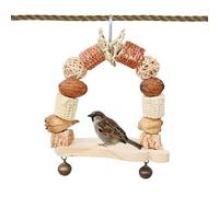 Jouet balançoire à mâcher pour oiseaux - Accessoires de cage à oiseaux,Suspensions jouets à mâcher perroquet blocs en bois, pour pinson, calopsitte, tourtereaux, petit perroquet moyen, conure, perruch