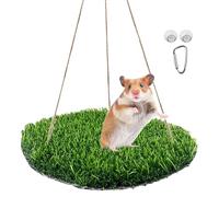 Jouet balançoire pour Oiseaux - Grand Tapis d' Naturelle de 25 x 44 cm, hamac de Perche d'escalade, Construction en PP PE, Crochet de Suspension | Activité d’enrichissement écologique