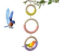 Jouet balançoire pour perroquet - Perchoir d'escalade en bois de 42 cm, ensemble d'anneaux d'activités à suspendre pour oiseaux, enrichissement en corde de coton avec structure de prise en main sûre |