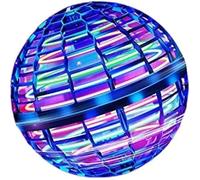 Jouet balle volante, balle volante 360 ° avec lumières, toupie, tours de magie spinner, drone filature boomerang (bleu)