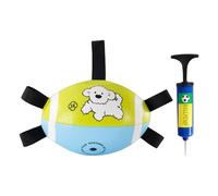 Jouet Ballon De Football Pour Chien - Balle Sportive Interactive À Mâcher | Avec Lanières En Cuir PU Pour Chien | pour Jeu, Chiens de Petite, Moyenne et Grande Taille, Chiot, Exercice, Jardin, Parc,