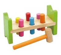 Jouet banc à marteler en bois VIGA - pour enfant de 2 ans et plus - dim. 22,5x12x8 cm