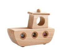 Jouet Bateau en Bois - Bateau en marbre et Bois de hêtre pour l'entraînement auditif des bébés | Jouet éducatif à croquer en Billes éducative des de la motricité Fine, du développe