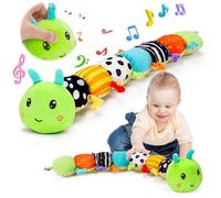 Jouet Bebe 0 3 6 Mois Jouet Peluche Chenille Musicale, Jouet Sensoriels Montessori, Jeux Eveil Bebe 0-3 3-6 Mois avec Hochet Miroir Bebe, Cadeau Naissance Garcon Fille 0-6 Mois