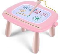 Jouet Bebe 1 An Filles,Ardoise Magique Grande Avec Pieds,Tableau De Dessin Magnétique Effaçable(Rose Clair)
